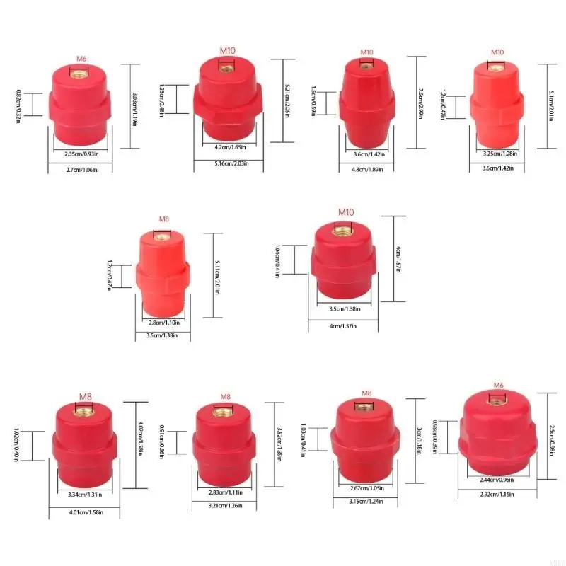 

X9FA 10Pcs 8mm High Low Voltages Insulation Column High Strength Busbar Insulator Supporter Polyester Standoff Insulators