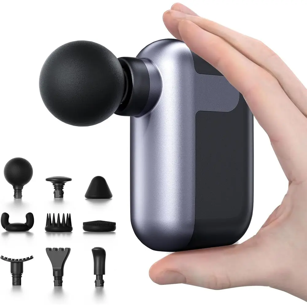 

Mini Massage Gun with 10 Massage Heads, Percussion Deep Tissues Handheld Muscle Massager, 8mm Amplitude High-Intensity Massager