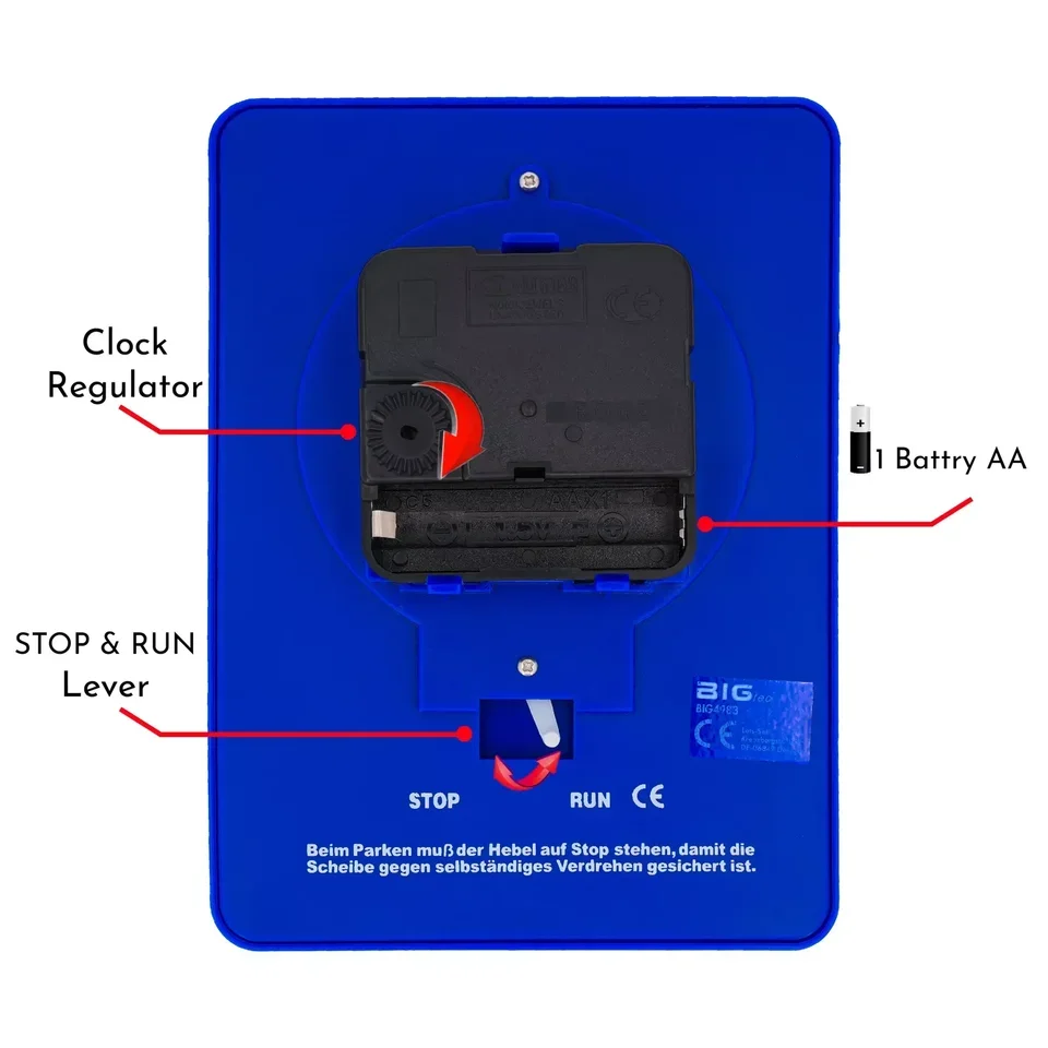 Blue Digital Parking Timer Disc Easy to Use Portable Clock Tool for Arrival Time Display Car Accessory Parking Enforcement