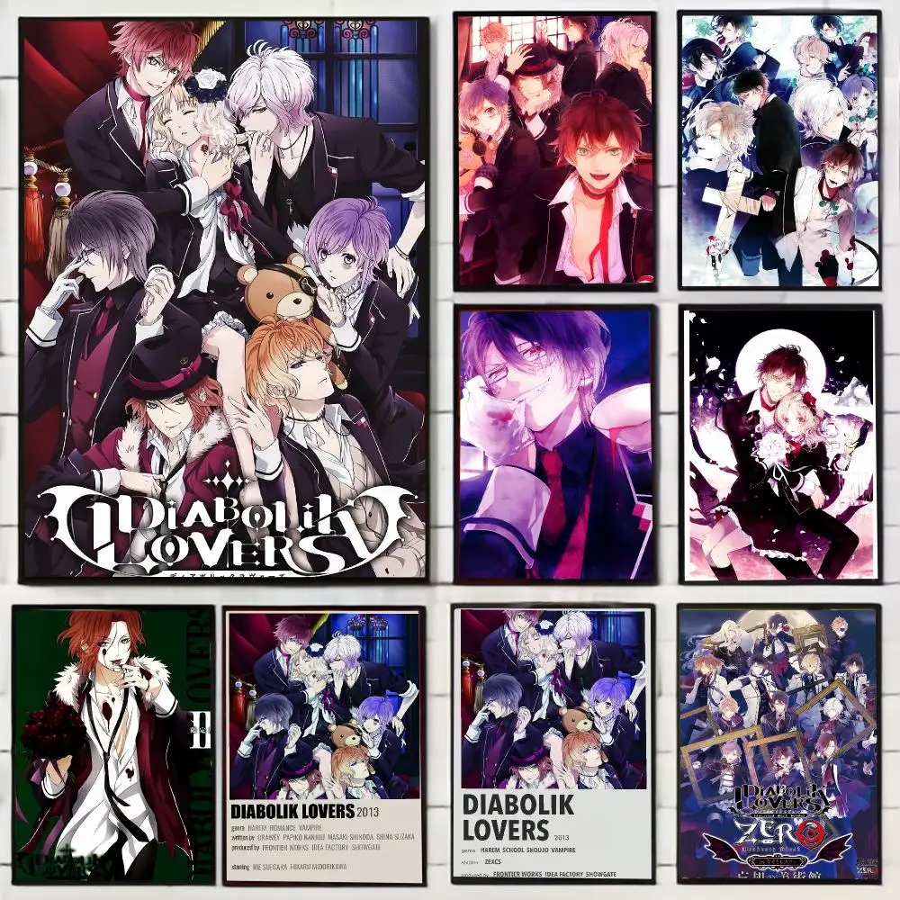 Anime Diabolik Lovers Painting Calligraphy Stylish Wall Art Poster, Bedroom Living Room Home Decor Gift