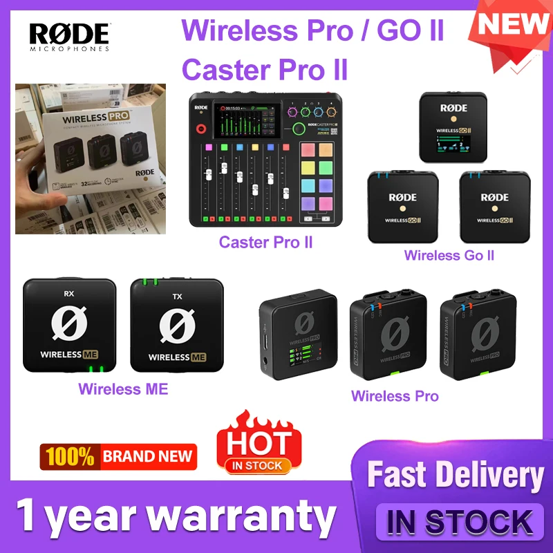 Rode Wireless Pro GO2 GO II RODECaster Pro II 2.4g Wireless Lavalier Mic Microphone System for Transmission Android iPhone Phone