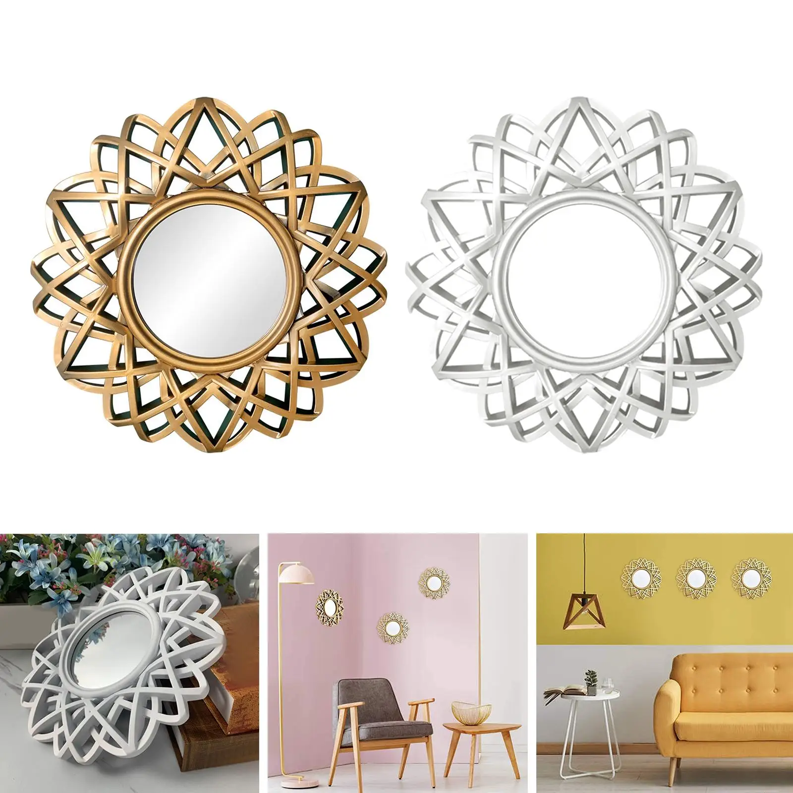 Nordic Wall Hanging Mirror Wall Mirror Decorative Circle Mirror Bathroom Vanity Mirror Round Makeup Mirror for Hall Hotel Decor