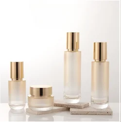 50g40ml60ml100ml120ml gold glass bottle jar pot tin lotion emulsion serum foundation cream gel eye essence skin packing