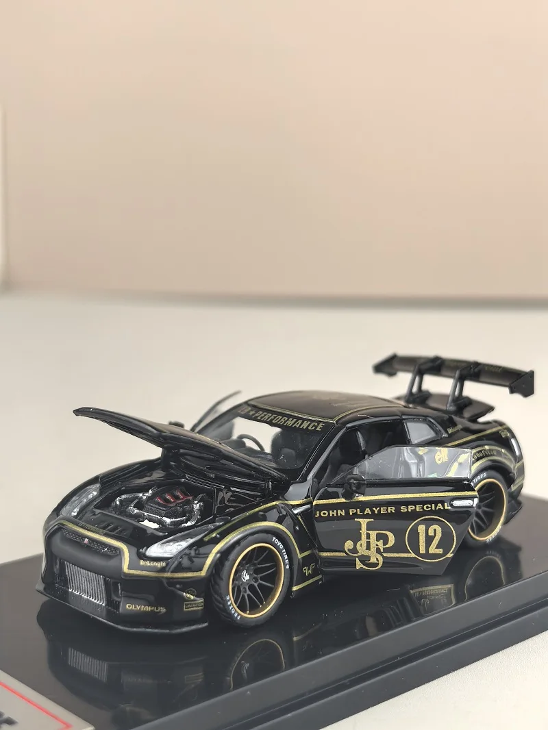 Pressofuso in scala 1:64 LB Nissan GTR R35 Grigio OldTime Simulazione Modello di auto Giocattolo da collezione Regalo Souvenir Display Ornamento