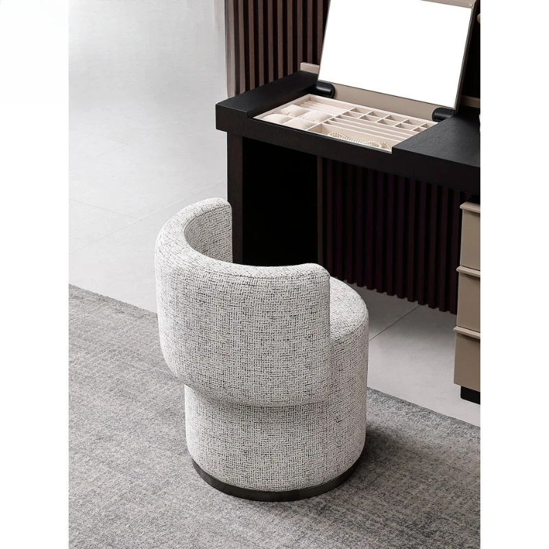 Italian minimalist makeup stool, light luxury and high-end master bedroom dresser, round stool