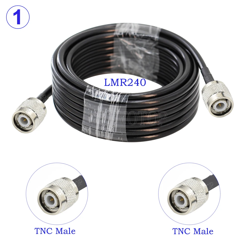 New LMR240 TNC Male to TNC Male/Female Connector LMR-240 Cable Pigtail Low Loss 50 Ohm RF Coaxial Extension Jumper Cord 15CM-30M