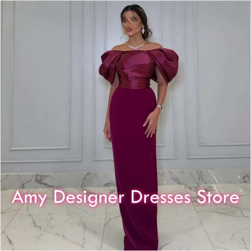 Exquisite Bateau Evening Dresses Luxury 2026 Ruffle Mermaid Party Dress Puff Sleeve Sweep Train Robes De Soirée Customized