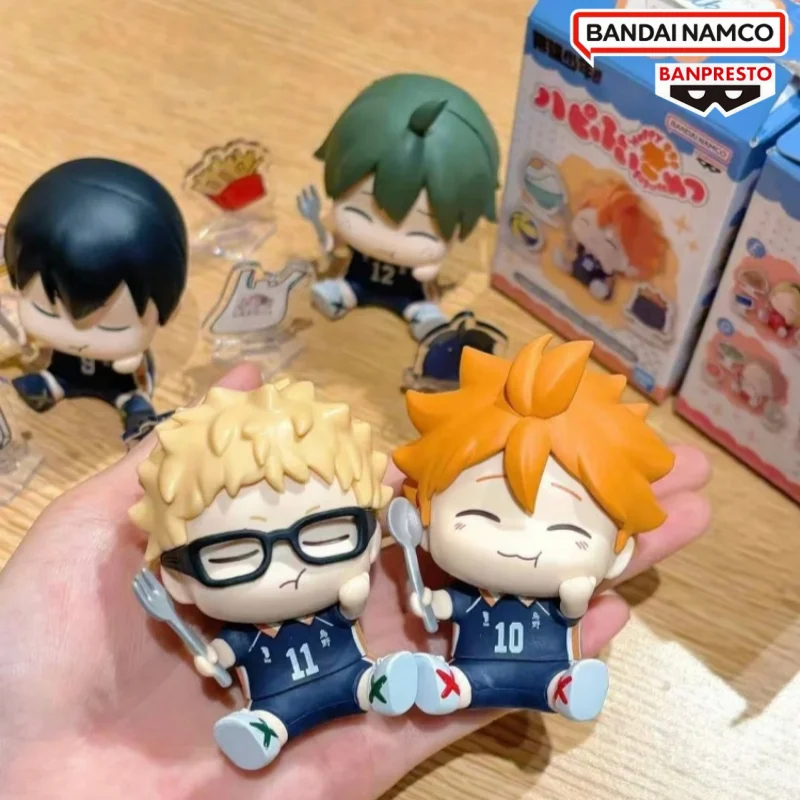 

BANDAI Haikyuu Happy On The Side Series Blind Box Figures Hinata Kageyama Anime Desktop Decor Collectible Toy For Fans
