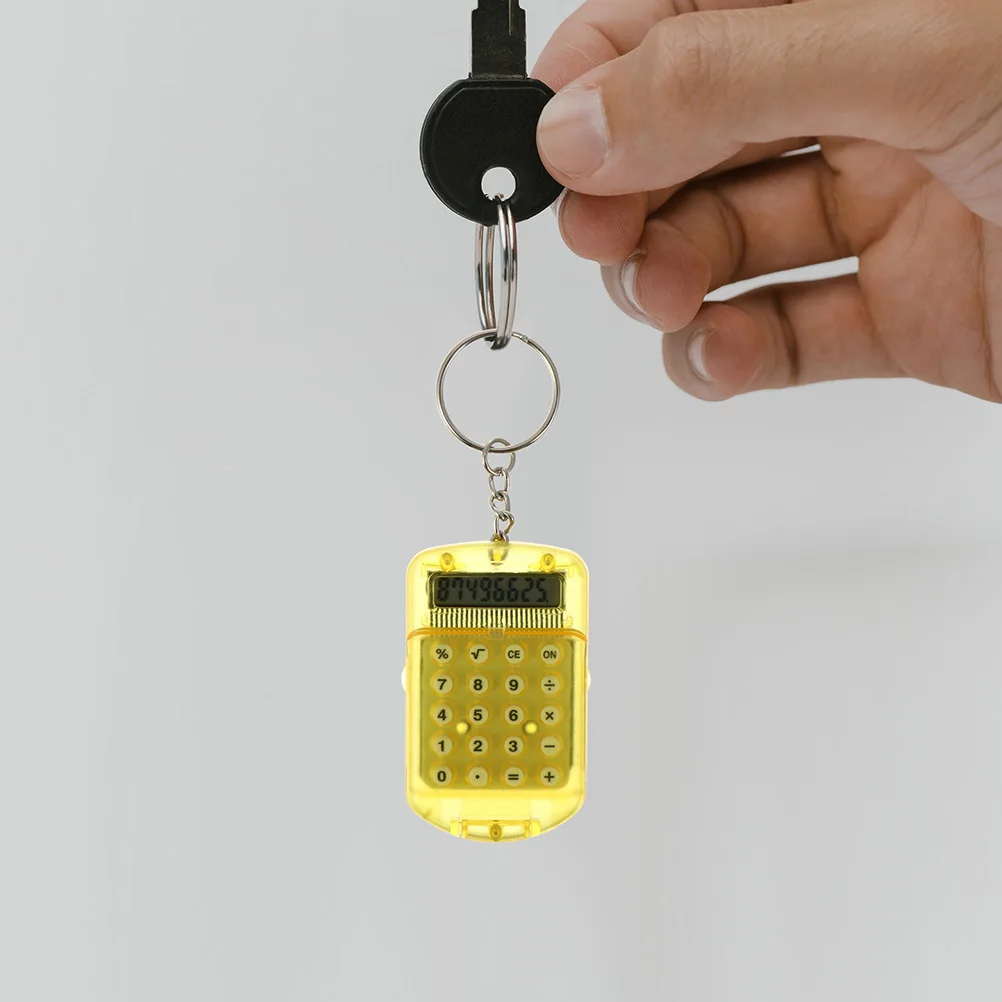 

4Pcs Mini Calculator Keychain 8 Digit Portable Calculator with LCD Display Small Keyring for Office Home School Use