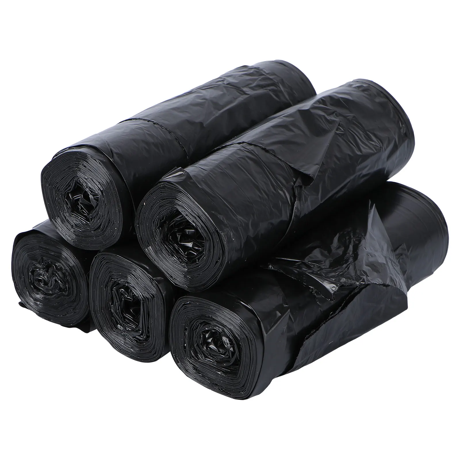 

5 Rolls Bag Portable Garbage Trash Rubbish Bags Point Break Kitchen Black Office Bin