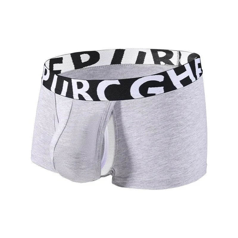 

Мужские трусы-боксеры с раздельными карманами из дышащего модала и хлопка, контурные, модные, для подростков, дышащие, удобные, спортивные