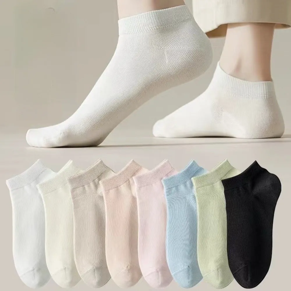 

New Solid Color Short Socks Thin Comfortable Cotton Socks Lightweight Breathable Boat Socks Men