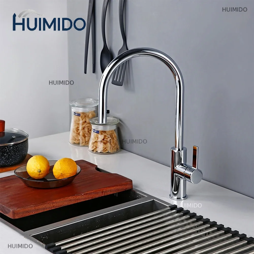 Single Handle Single Hole Countertop Basin Installation Hot And Cold Water Sprayer Dial Out Kitchen Faucet