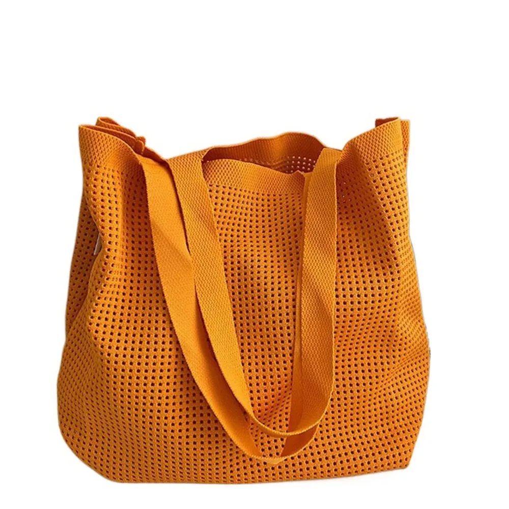 

Шикарная повседневная полая тканая сумка, плетеная сумка для подмышек, ленивый стиль, большая вместительная пляжная вязаная сумка для женщин и девочек