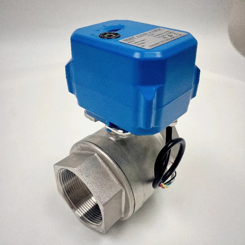 DC24V Motorized Ball Valve 1 Inch 304/316 Stainless Steel 3 Wire Dual Control with Valve Position Feedback IP65 1.6MPa