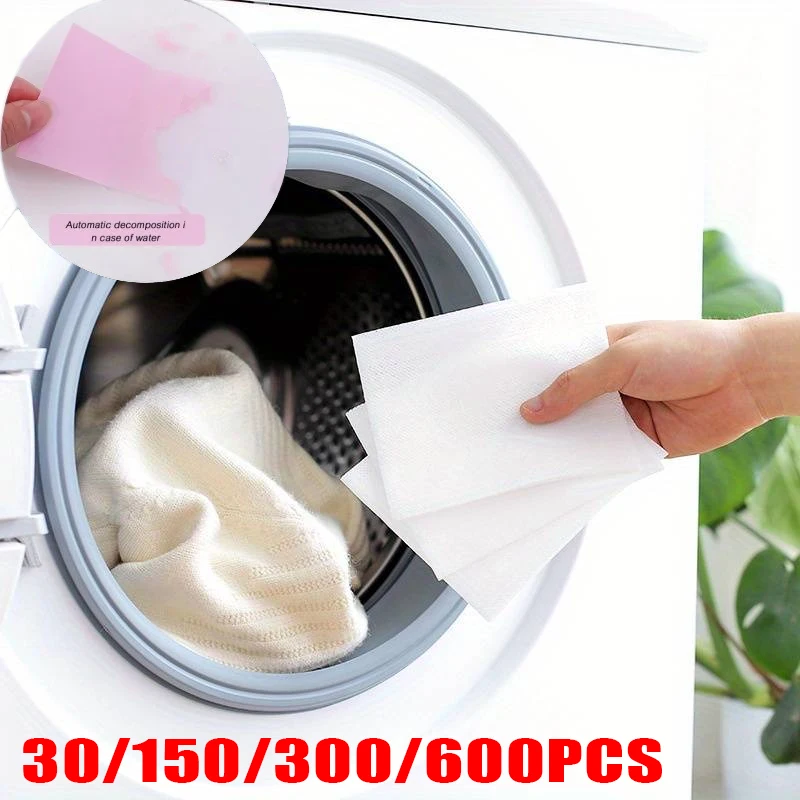 600PCS Laundry Tablets Laundry Paper Anti-Staining Clothes Sheets Anti-String Mixing Color Absorption Washing Powder Detergent