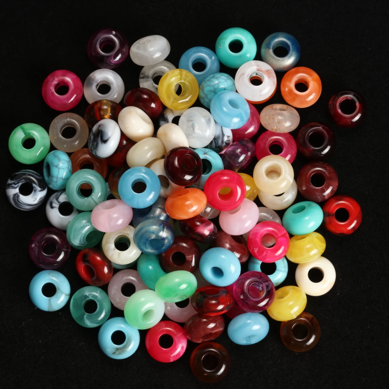 100Pcs/Lot 14×7mm Big Hole Abacus Beads Charms Handmade Spacer Beads DIY Necklace Bracelet  Clothing Crafts Accessories