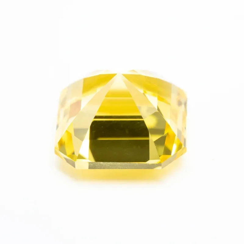 Lab Grown Sapphire Yellow Color VVS1 Asscher Shape DIY Ring Necklace Earrings Main Materials Charms Gemstone with Certiffcate