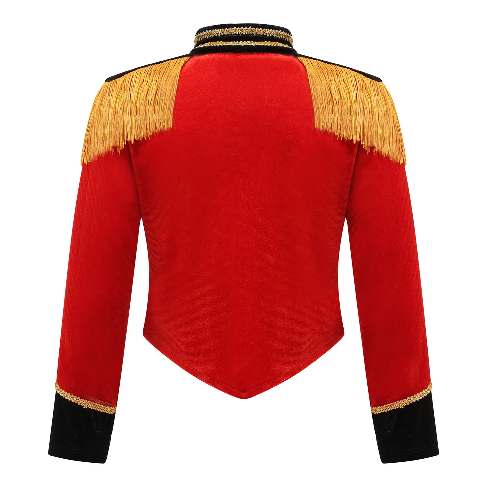 Kids Girls Circus Ringmaster Costume manica lunga frangia nappa Epaulet Jacket Ringleader batterista Cosplay Performance Costume