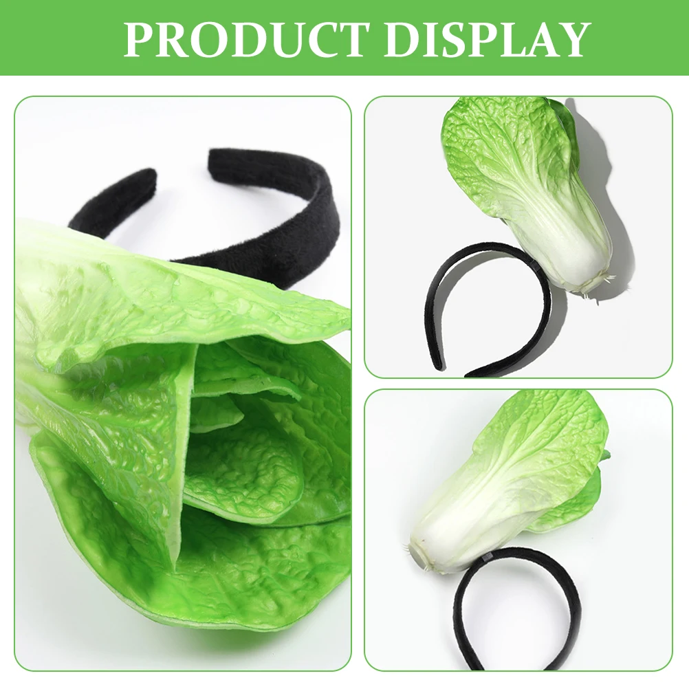 

Vegetable Headband 3D Funny Large Cabbage Hair Accessory Lightweight Comfortable Hair Band for Women Festival Cosplay