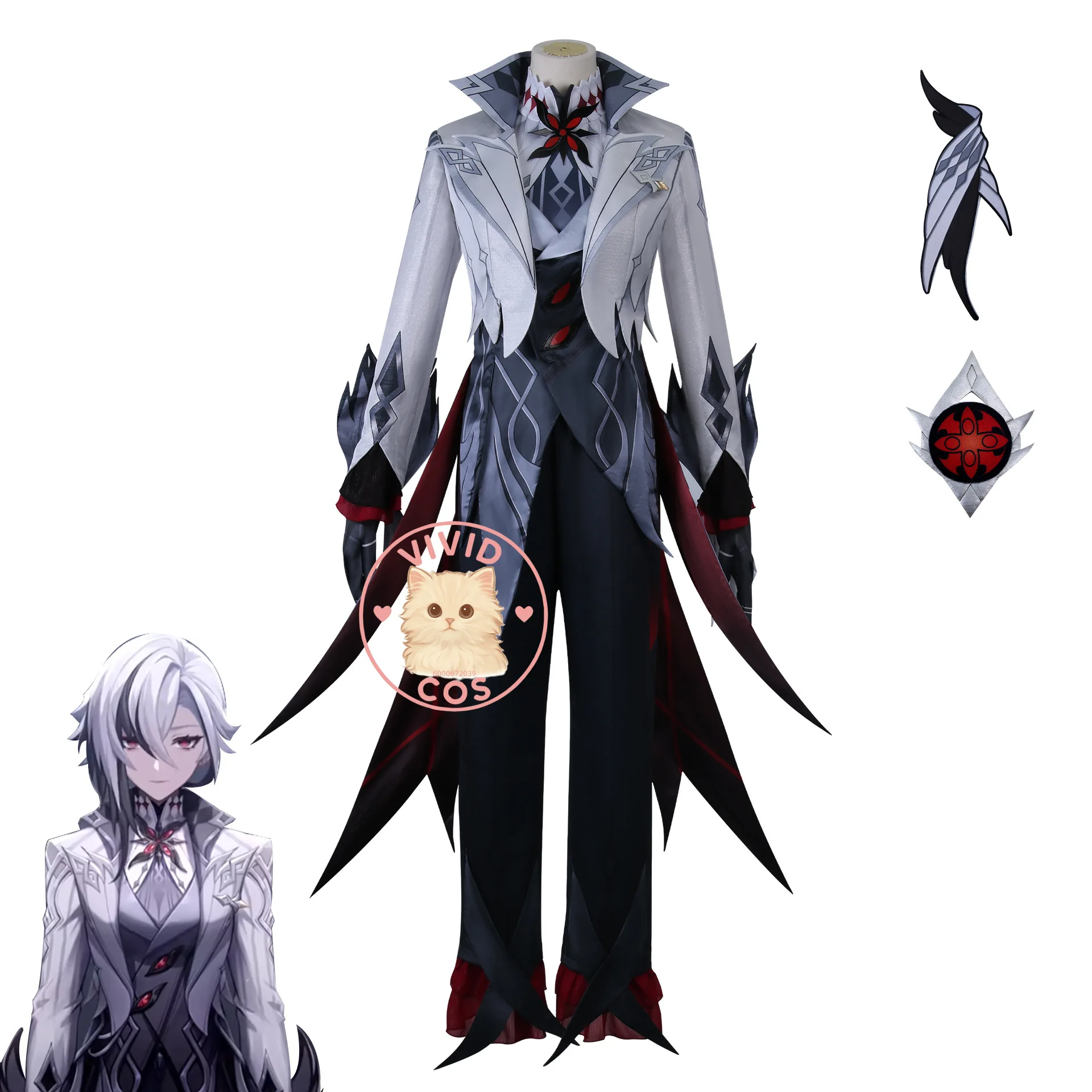 Popular Game Genshin Impact Cosplay Costume Anime Arlecchino Role Play Suit Handsome Male Uniform Set for Comic Con Halloween - Image 2