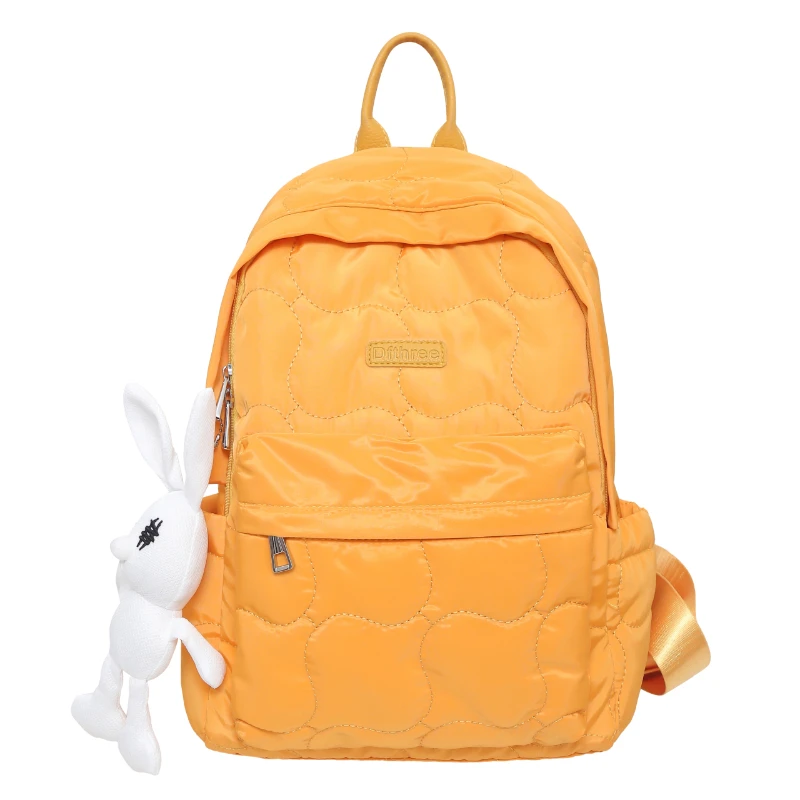 Interior Zipper Pocket Casual Solid Backpacks Interior Compartment Softback Hot Sale Bags for Women Soft Handle Nylon Backpacks