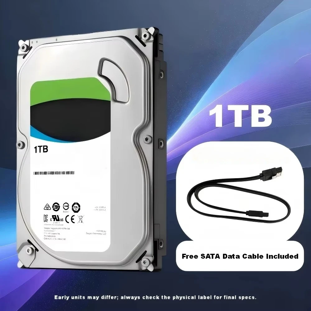 1TB FOR ST1000VX005 3.5'' SATA III 7200RPM 64MB CMR HDD for CCTV DVR/NVR, Low Power