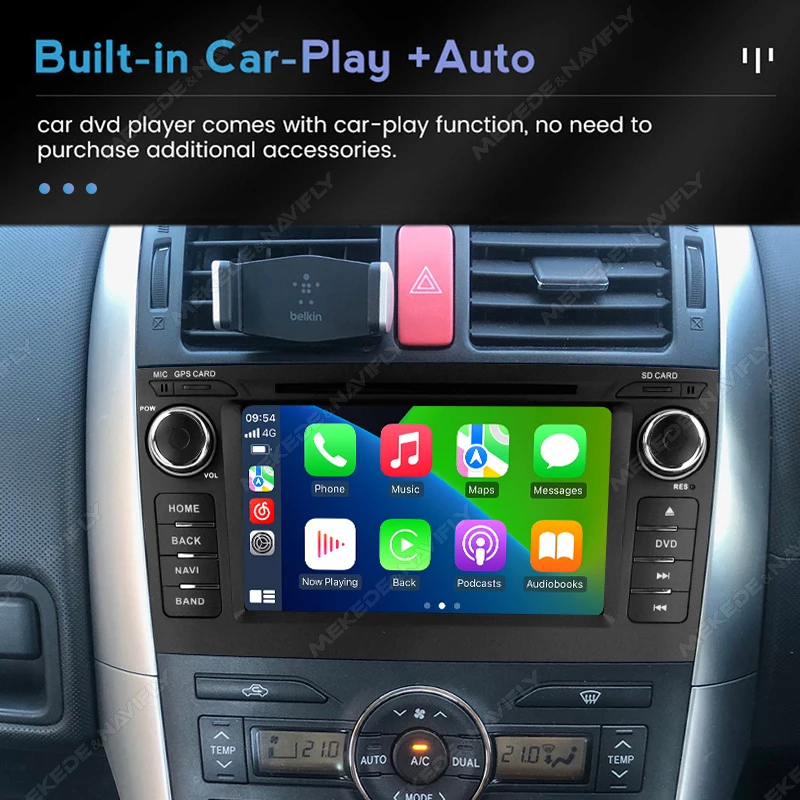 For Toyota Auris E150 Corolla 2006-2012 Android Car Stereo Multimedia Player GPS Navigation Carplay Auto Audio 2din RDS FM Radio