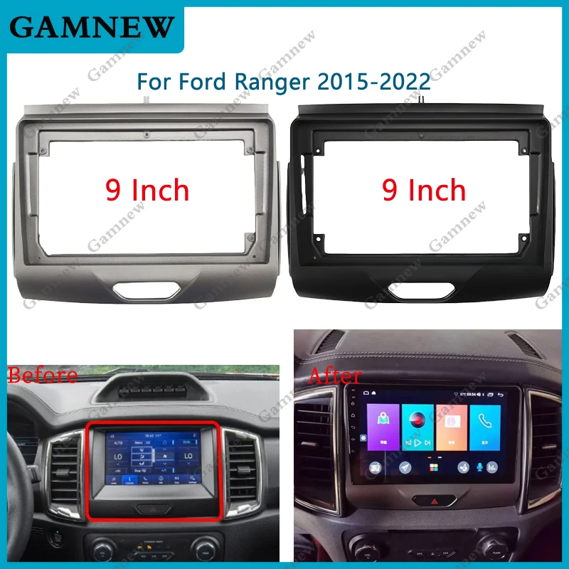 

9 Inch Car Frame Fascia Adapter Canbus Box Decoder For Android Radio Dash Fitting Panel Kit Ford Ranger 2015-2022