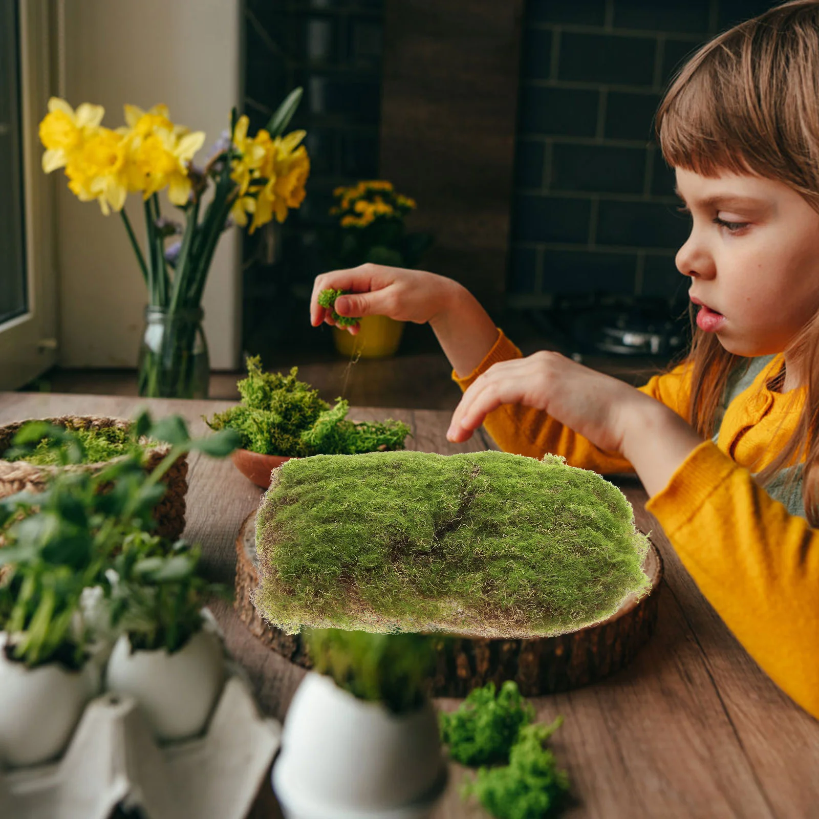 

Simulated Moss Turf Artificial Premium Fake Moss Mat for Micro Landscape DIY Garden Decor Bonsai Fish Tank Photo Prop