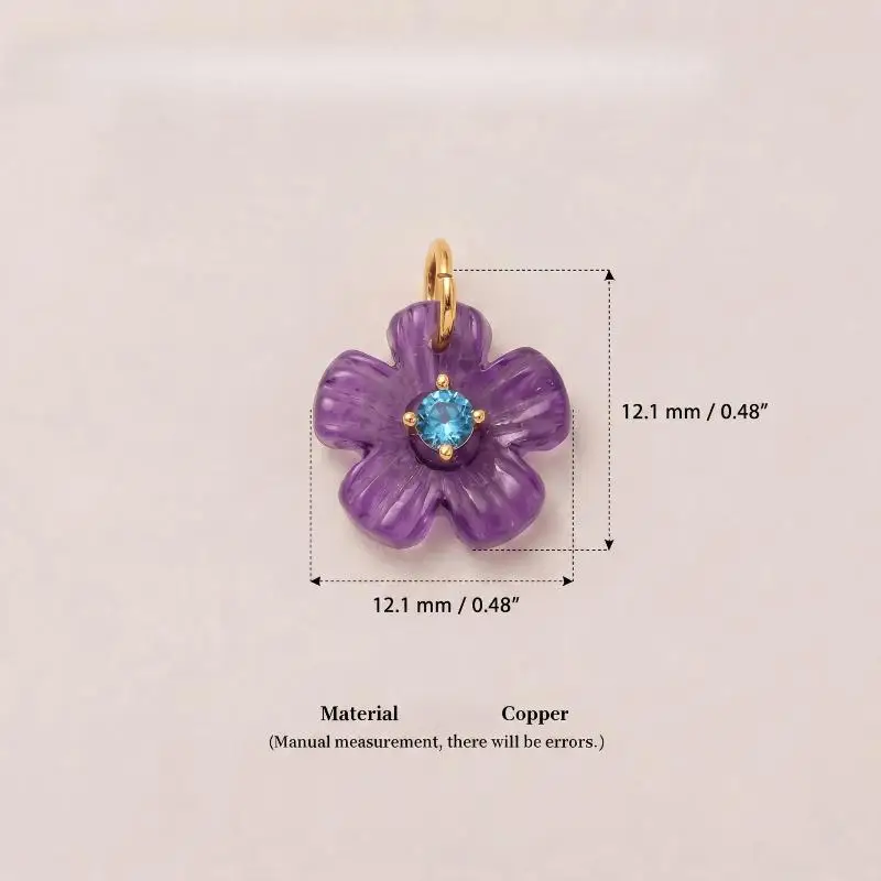 Bunter Harz-Blumen-Zirkon-Anhänger für DIY-Halskettenherstellung, Alltagskleidung, Dating und Geschenke für Frauen – Detail 11