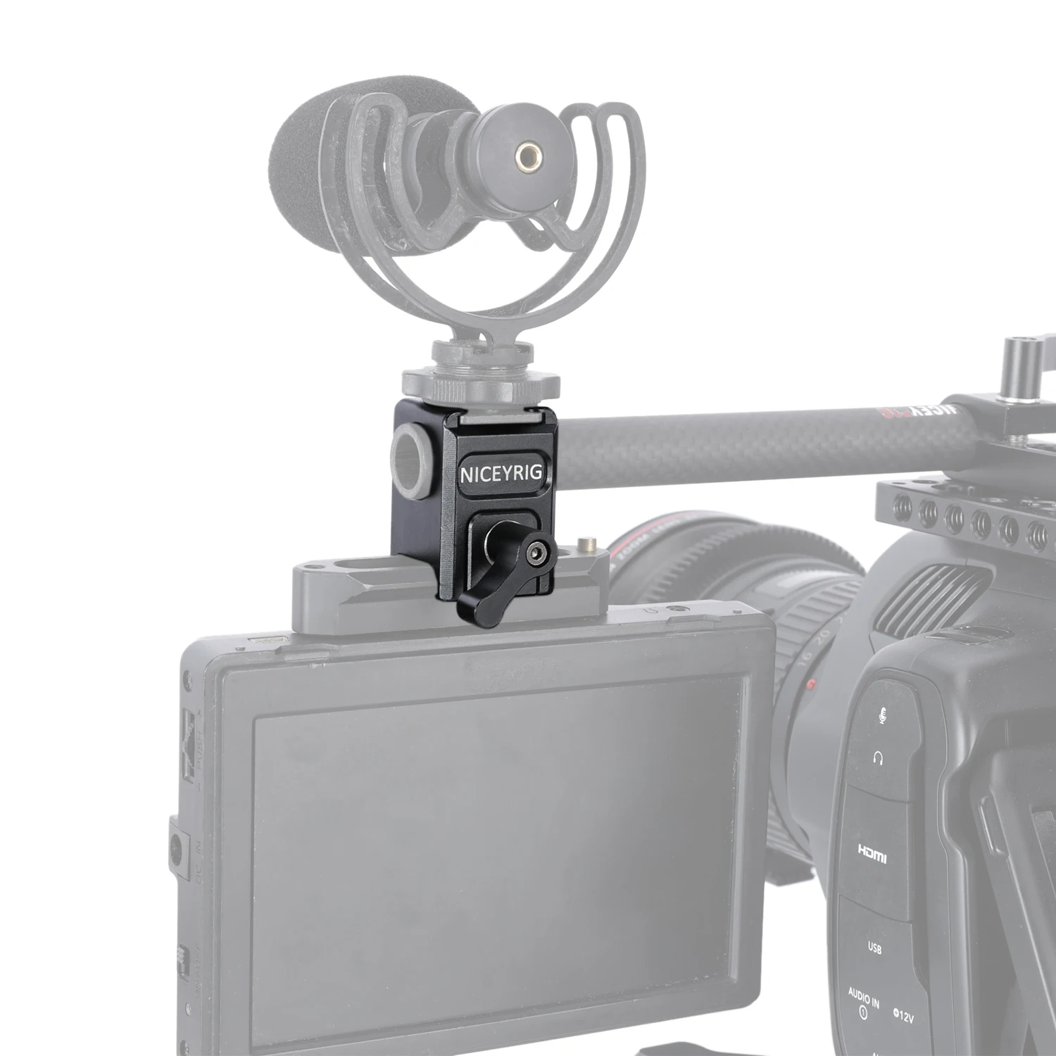 NICEYRIG Multi-Functional NATO Clamp to 15mm Rod Clamp Cold Shoe Mount Quick Release NATO Rail Lock Mount for Camera Rig Support