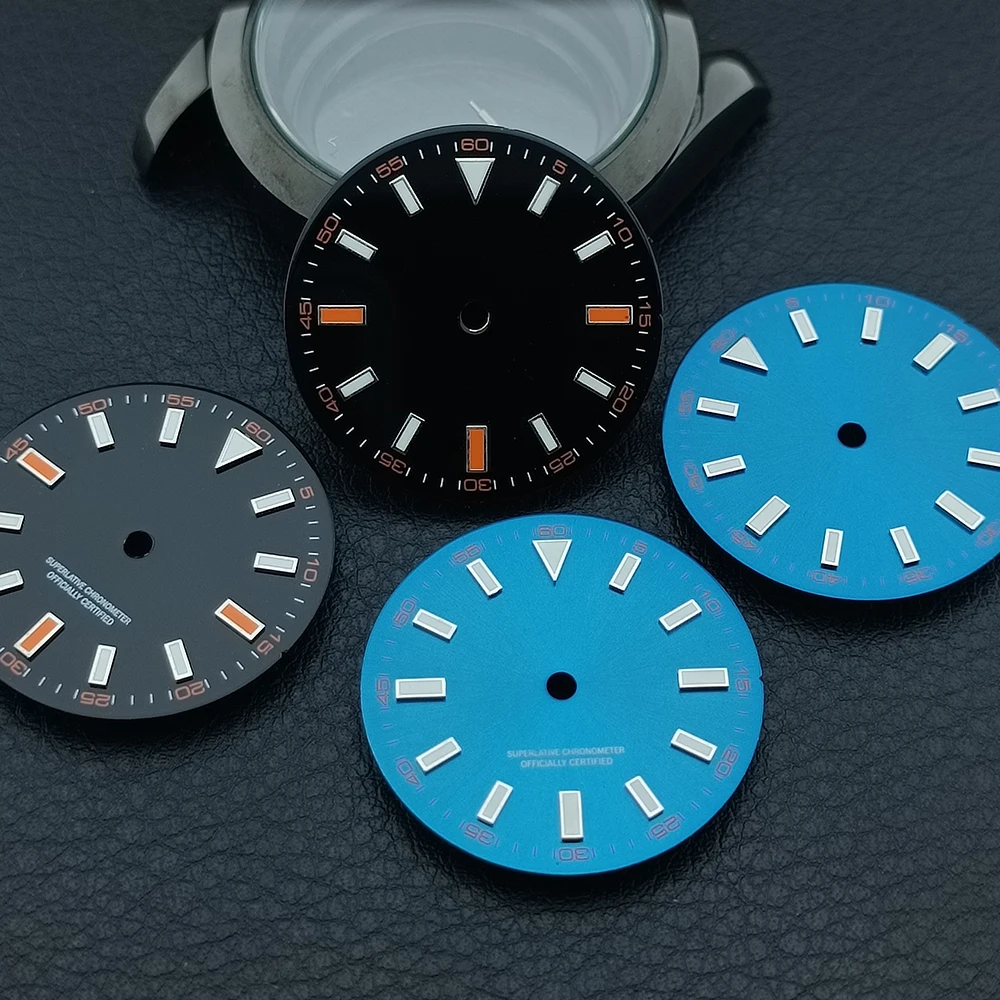 28.5mm blue-green luminous dial and green hands suitable for NH35 NH36 ETA 2824 8215 movement watch parts accessories