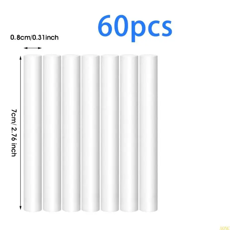 A0NC 60pcs Губковые фильтры замена палочек для ультразвуковых диффузоров и мини -увлажнителей автомобильный офис Увлажняющий