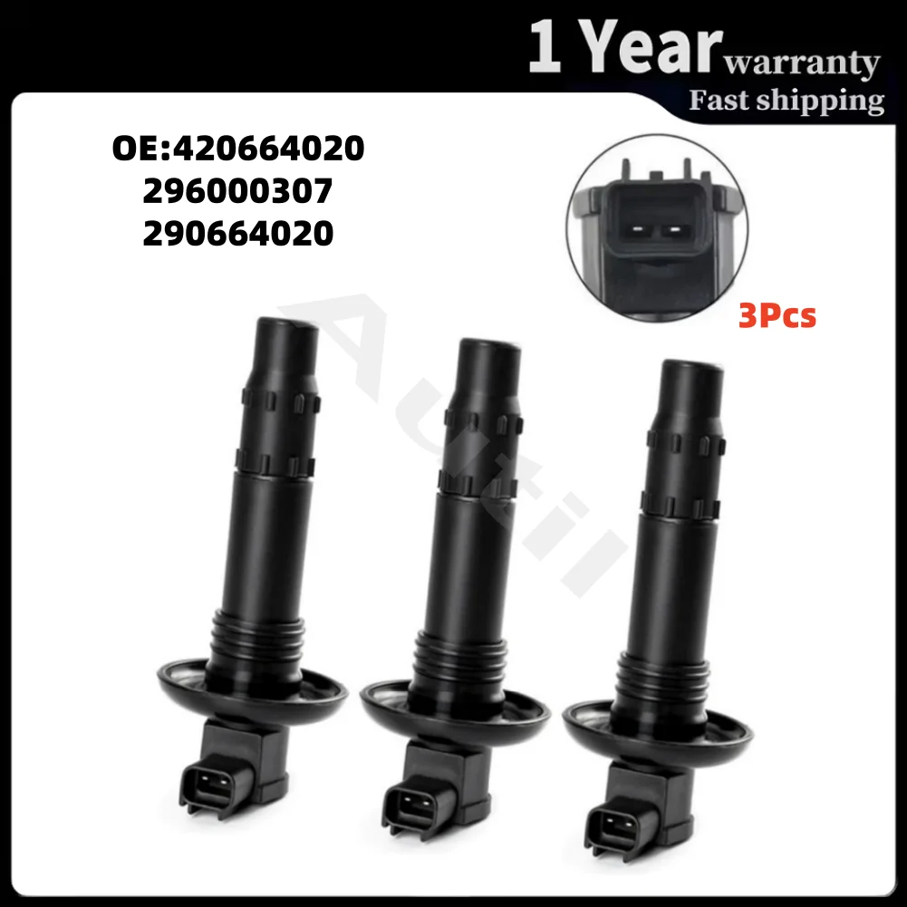 

3PCS Ignition Coil Stick 420664020 for SeaDoo Spark RXP GTX RXT GTR 130 155 185 215 255 260 Jet Ski Replace 296000307 290664020