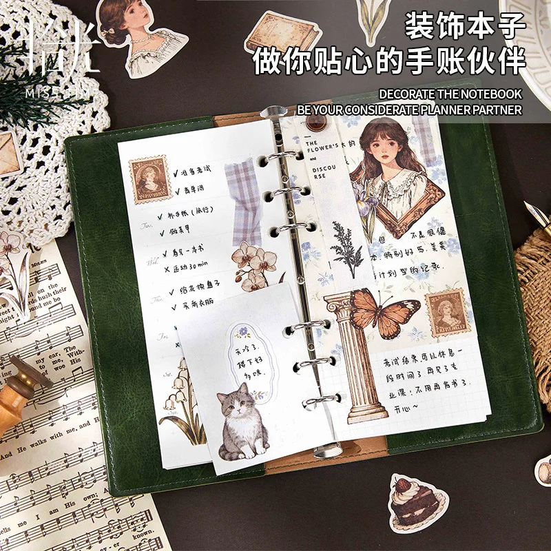 20pcs/lot kawaii Stationery Sticker Retro Whispers junk journal Decorative Scrapbooking DIY Craft