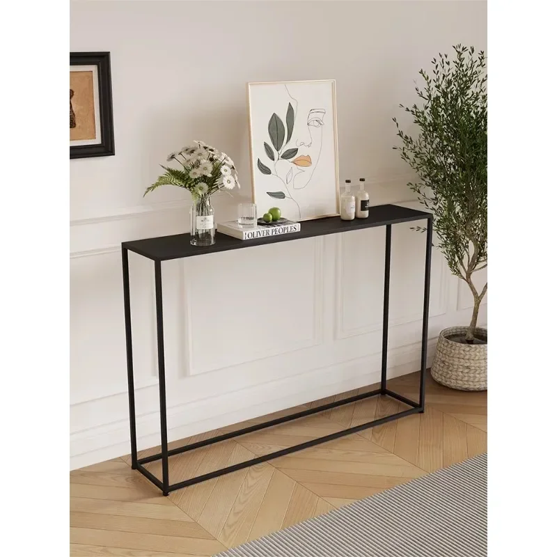 

Simple wrought iron entrance table, Nordic wall strip case, floor-to-ceiling long entrance table, table, extremely narrow shelf