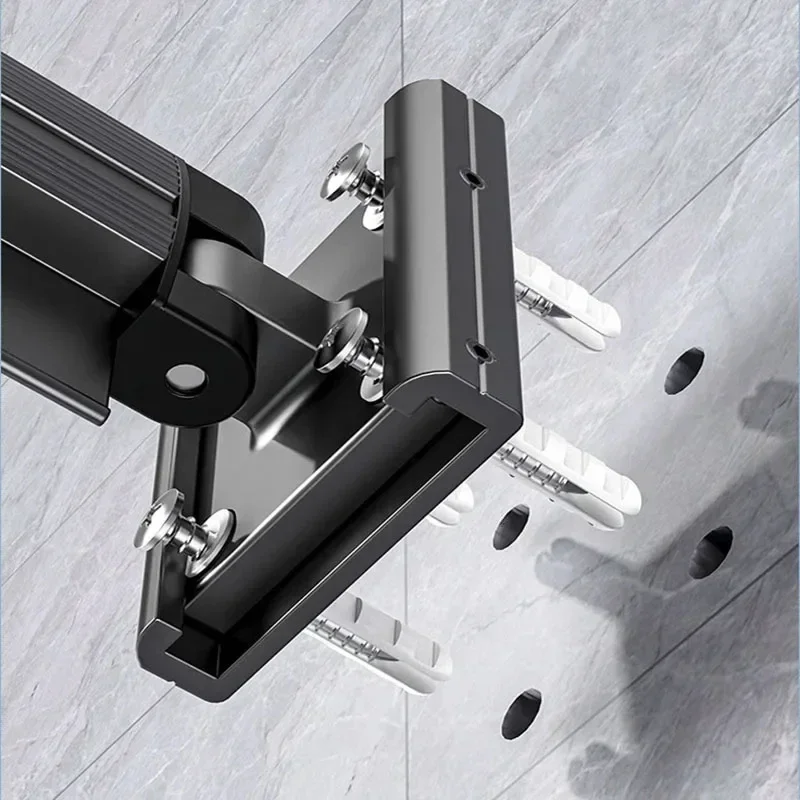 Tendedero de ropa plegable con montaje en pared de succión con poste de extensión de ventosa retráctil, tendedero de ropa reutilizable de 3 pliegues