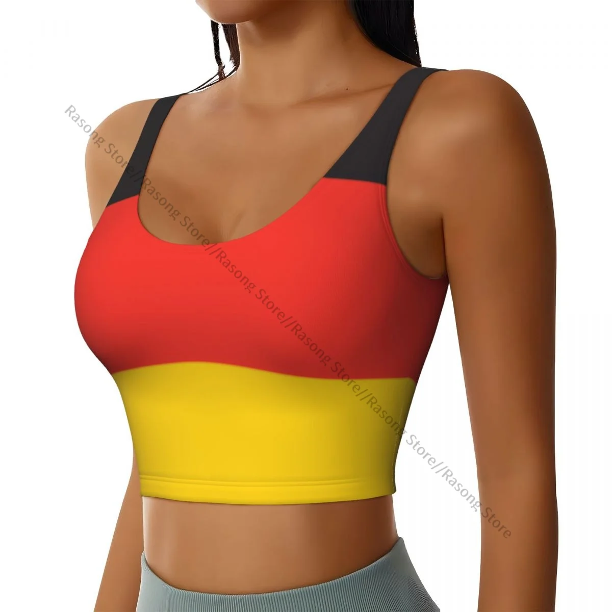 Women Sexy Sports Vest German Flag Female Streetwear Sport Lingerie Tee Crop Top