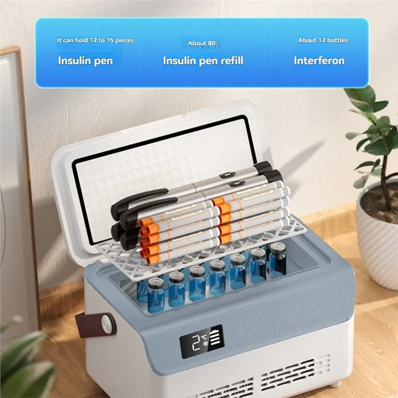 NEW!A61I Double-Layer Insulin Storage Insulin Refrigerator Portable Mini LCD Display USB Charging Insulin Cooler