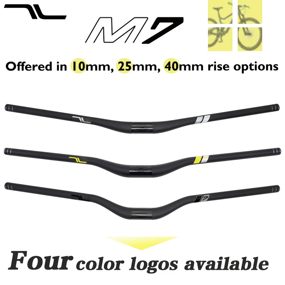 

M7 full carbon MTB handlebar,suitable for mountain biking/endurance racing Swallow-shaped Handlebar,10/25/40mm bicycle bar 800mm