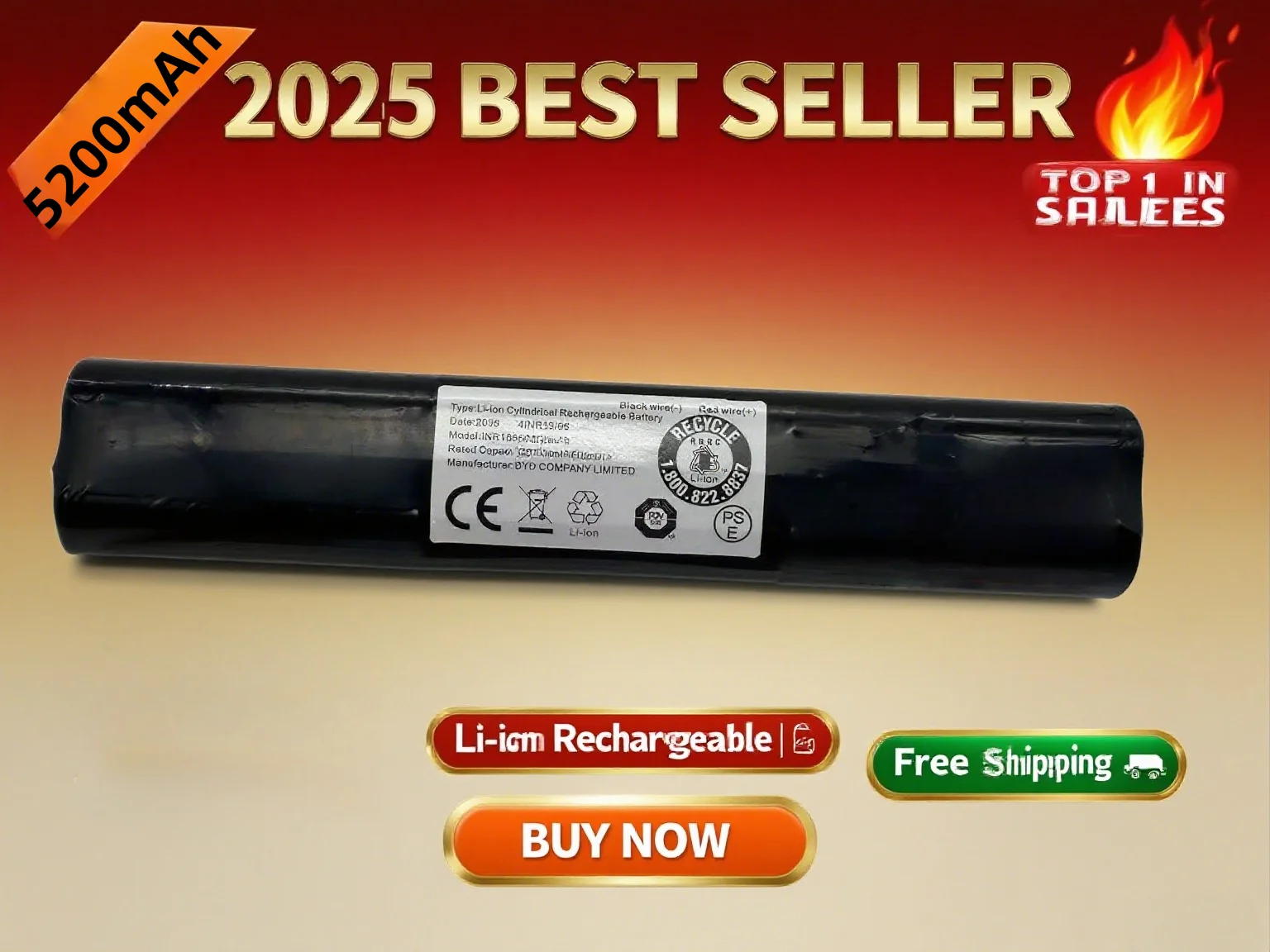 

5200mAh Li-ion Battery for Neato Robotic Vacuum - Fits Botvac Connected, D3, D4, D5, D6, D7 (Model 945-0225)quality assurance