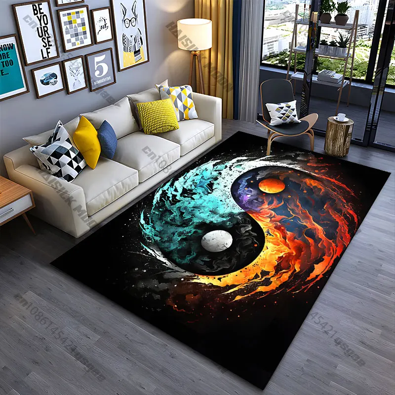Balance harmony fire and water carpet Yoga living room room decor children's crawling mat doormat area rug games mat