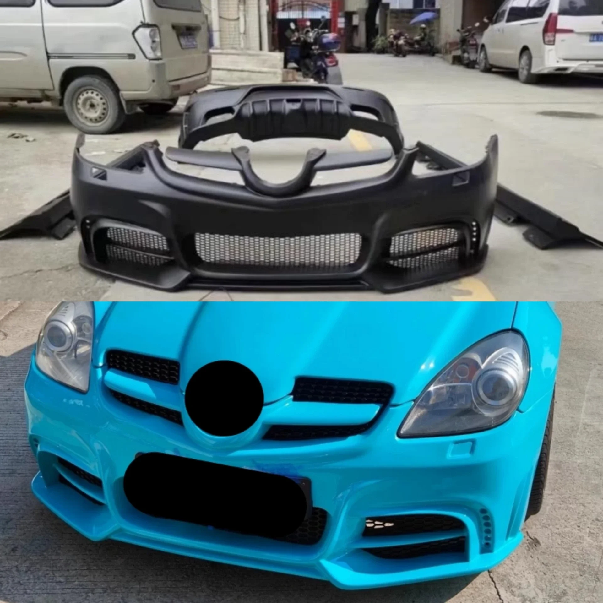For Mercedes Benz SLK350 SLK200 2005-2010 Modified New Style Front Rear Bumper Side Skirt Body Kit Car Accessories