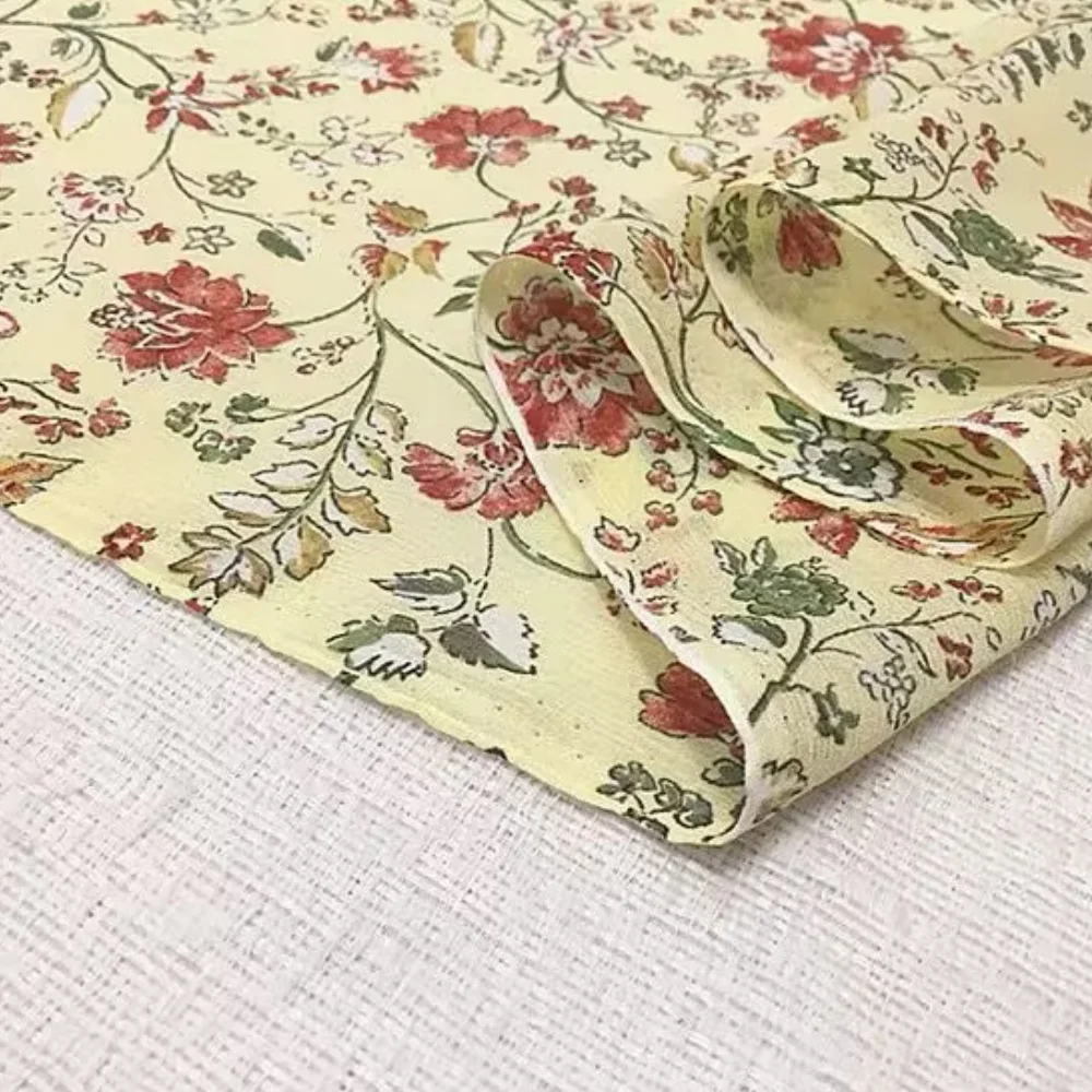 Elegant Beautiful Floral Design New High Quality Good Price Soft Feeling Silk Crinkle Chiffon Fabric for Girl Nice Dress Skirt