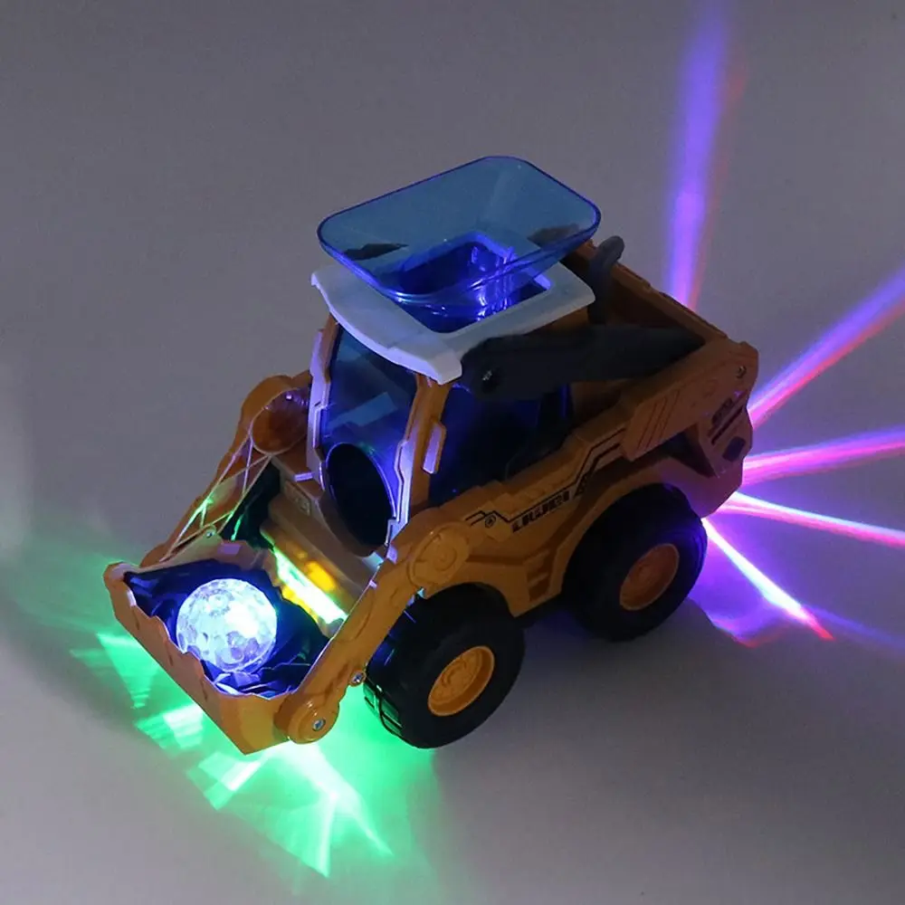 Transaprent Mechanical Gear Train Colorful Lights Luminous Mechanical Boat Rotating Multicolor Funny Engineering Vehicle