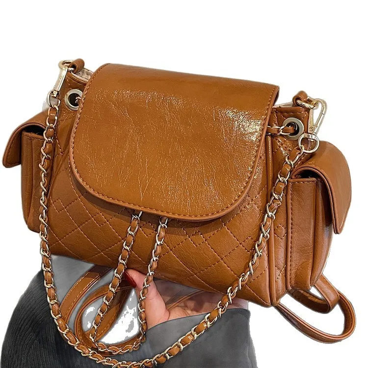 Plecak Niche Design 2025, Torba na ramię z łańcuszkiem, Luksusowa damska torba crossbody na dzień i na noc, Minimalistyczna torba typu tote, Teksturowana torba sling
