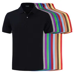 High-quality Fashion Fit Short Sleeve Polo shirt Casual Lapel Men's 100%Cotton T-Shirt Golf Polos Shirt Plus Size XS-5XL