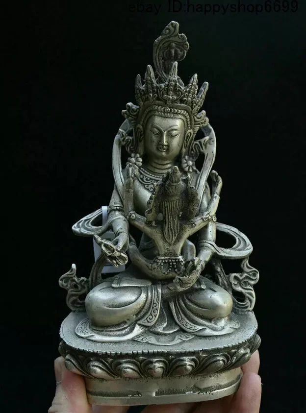 Concubine Tara Yab-Yum Buddha happiness angel Mandkesvara tibet Silver statues