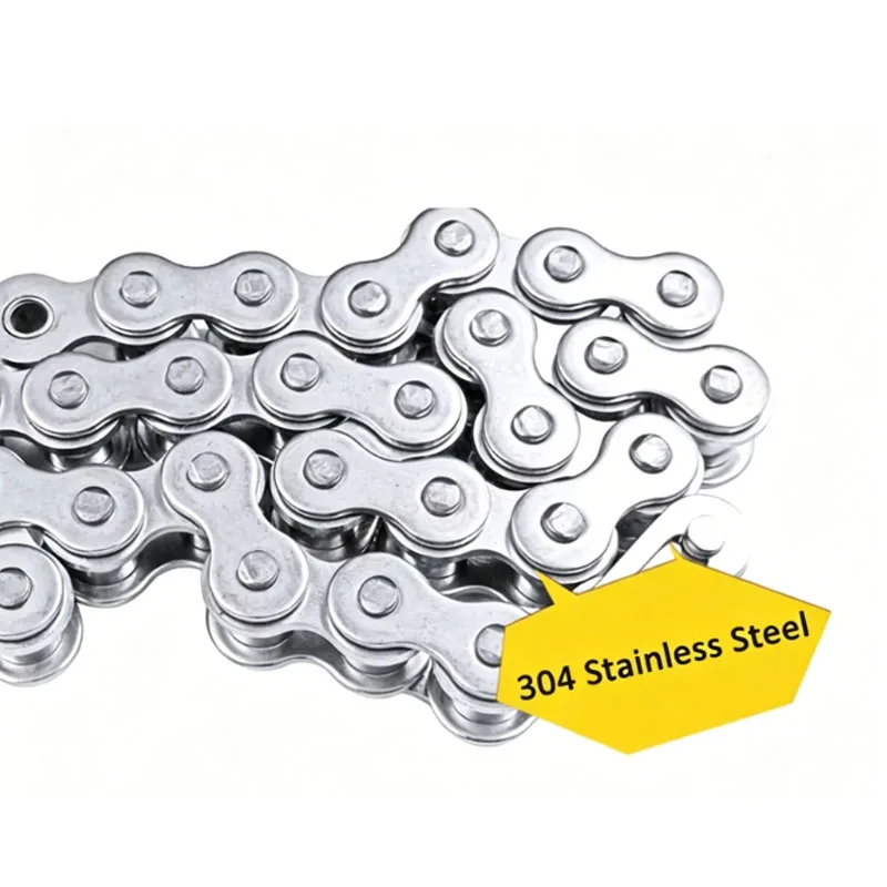 1Pcs 1.524Meter 06B 08B 08A 10A Roller Chain 201/304 Stainless Steel Short Pitch Roller Chain Industrial Transmission Chain